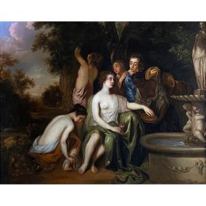 école Anglaise De La Fin Du 17e Siecle "le Bain De Diana"  Studio De Sir Peter Lely (1618-1680)