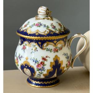 19th Century French Sevres Style Cream Cup And Lid
