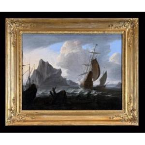 CERCLE DE BONAVENTURA PEETERS (1614-1652) - BATEAUX HOLLANDAIS DANS LA TEMPÊTE