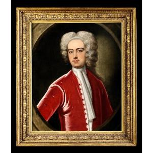 Portrait d'Un Gentleman Anglais Du Debut Du 18ème Siecle