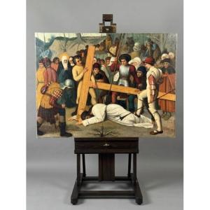 19th-century Devotional Oil On Canvas Painting - Circle Of Jozef Janssens
