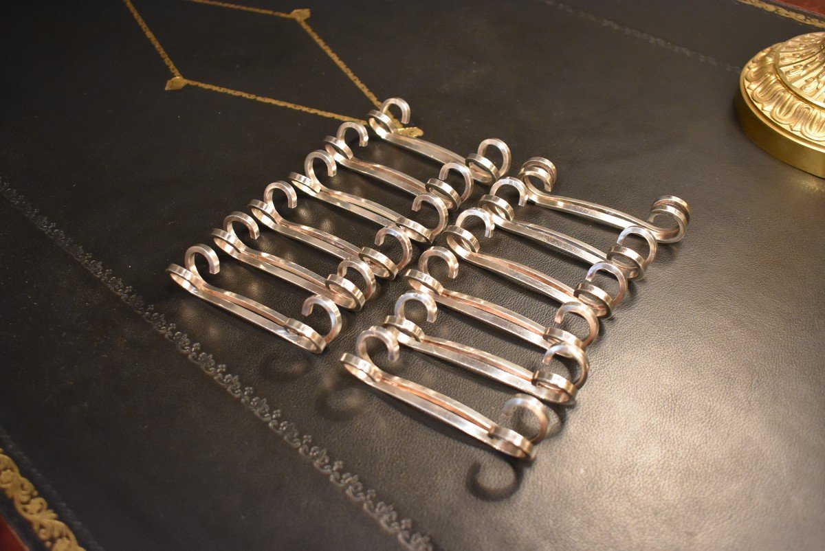 12 Silver Metal Knife Holders-photo-2