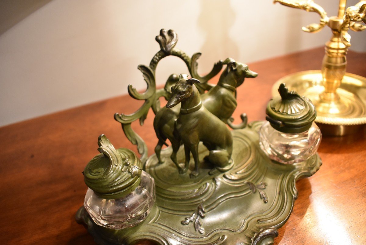 Inkwell In Regulates Green Patina-photo-3