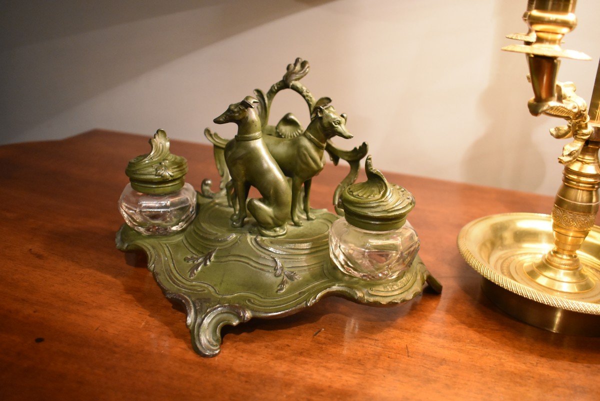Inkwell In Regulates Green Patina-photo-4