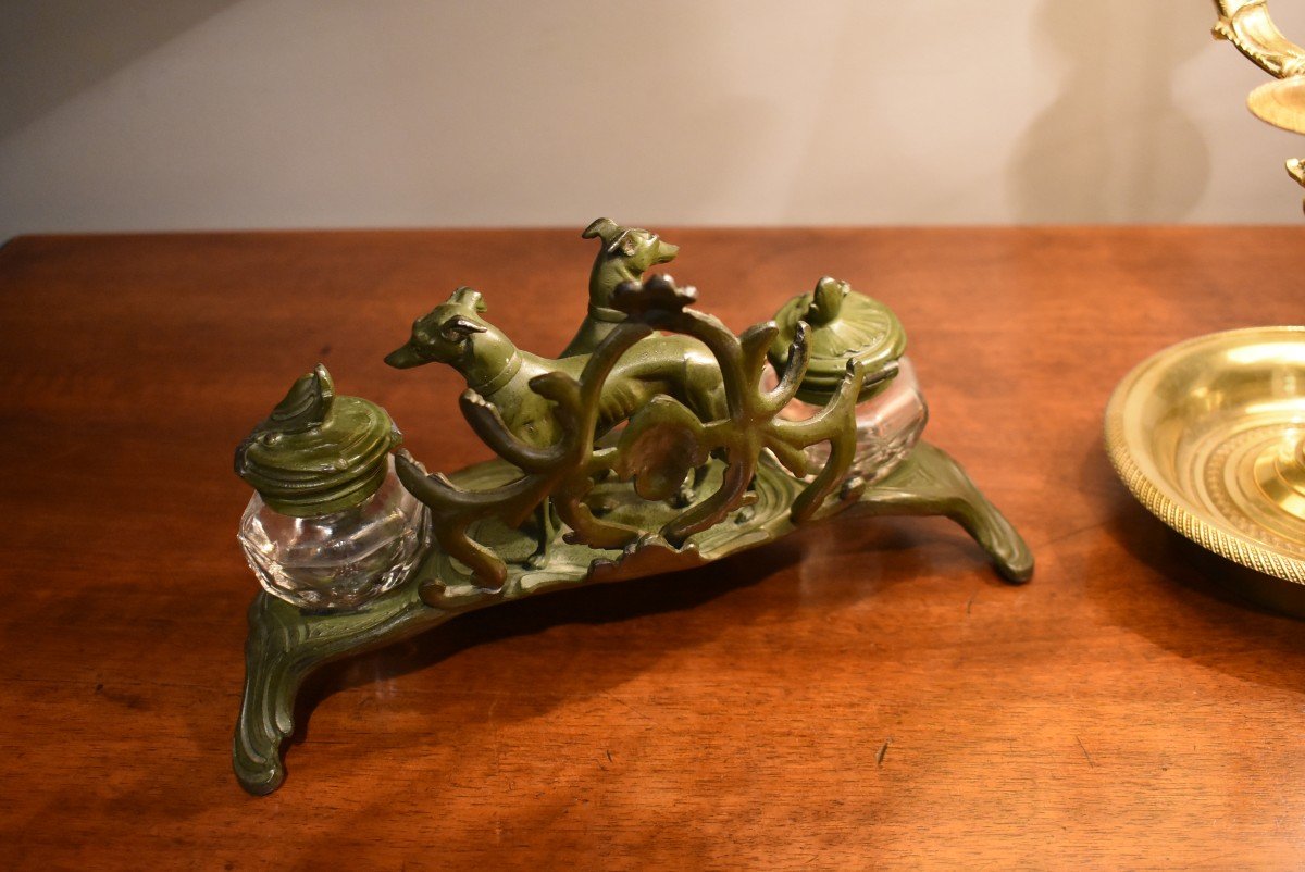 Inkwell In Regulates Green Patina-photo-2