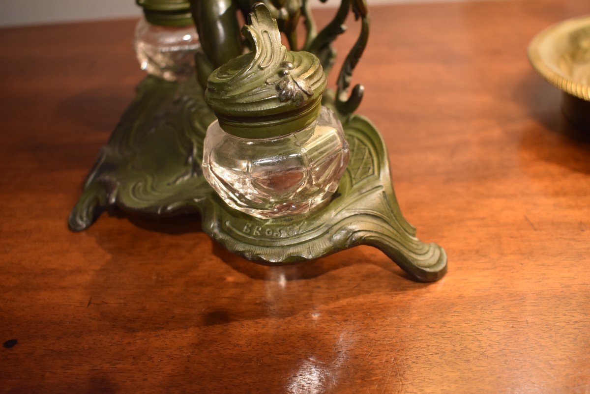 Inkwell In Regulates Green Patina-photo-3
