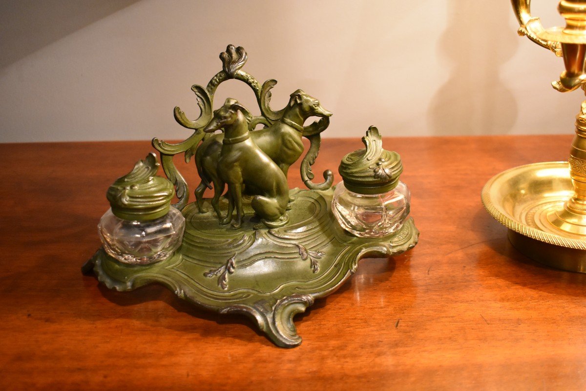 Inkwell In Regulates Green Patina-photo-5