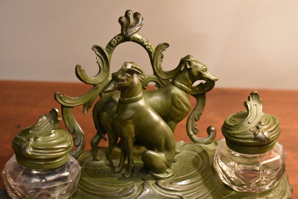 Inkwell In Regulates Green Patina-photo-6