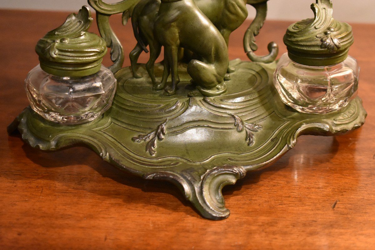 Inkwell In Regulates Green Patina-photo-7