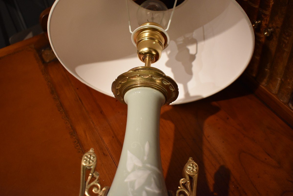 Lampe En Porcelaine Et Bronze-photo-7