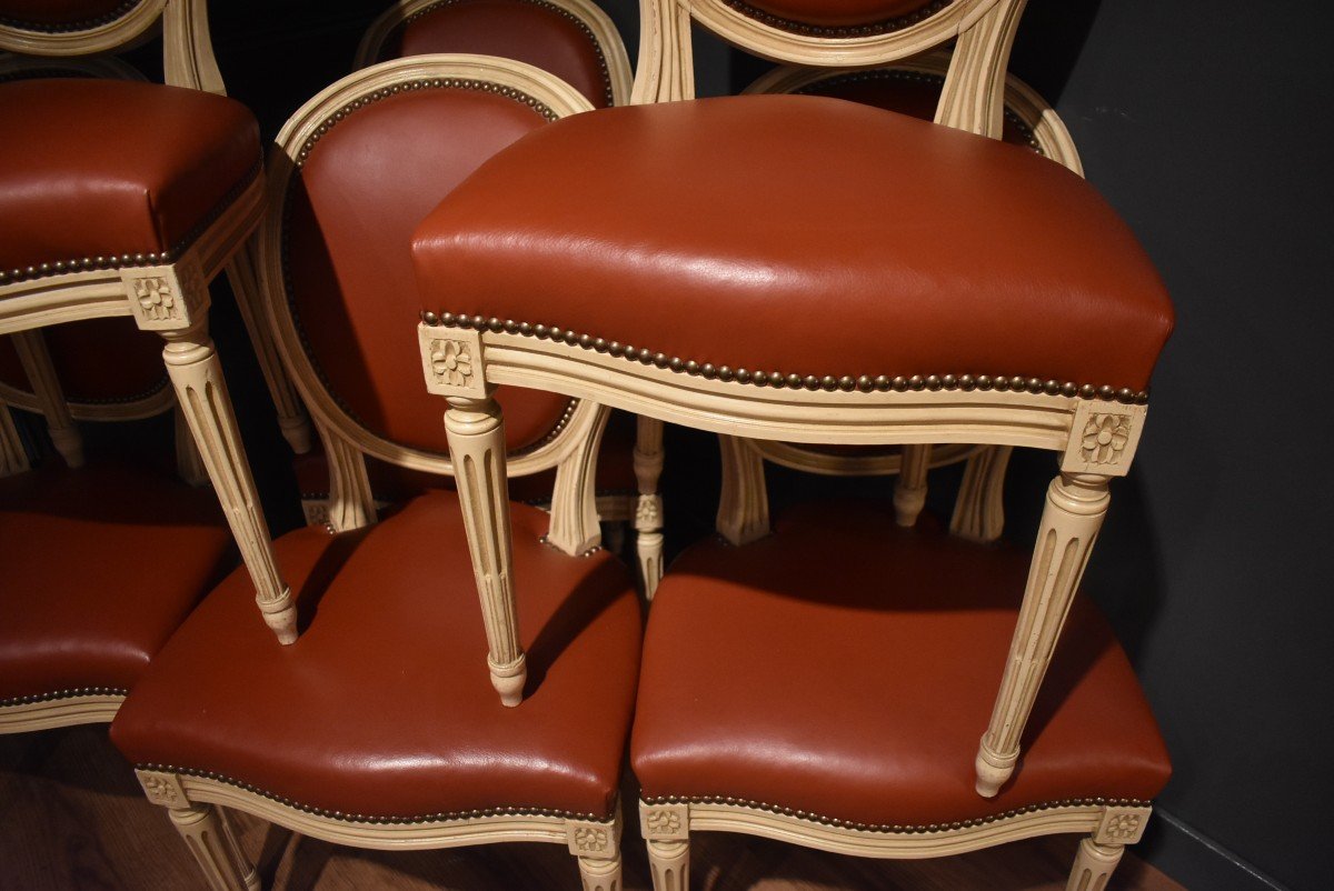 Suite Of Six Louis XVI Style Chairs-photo-1