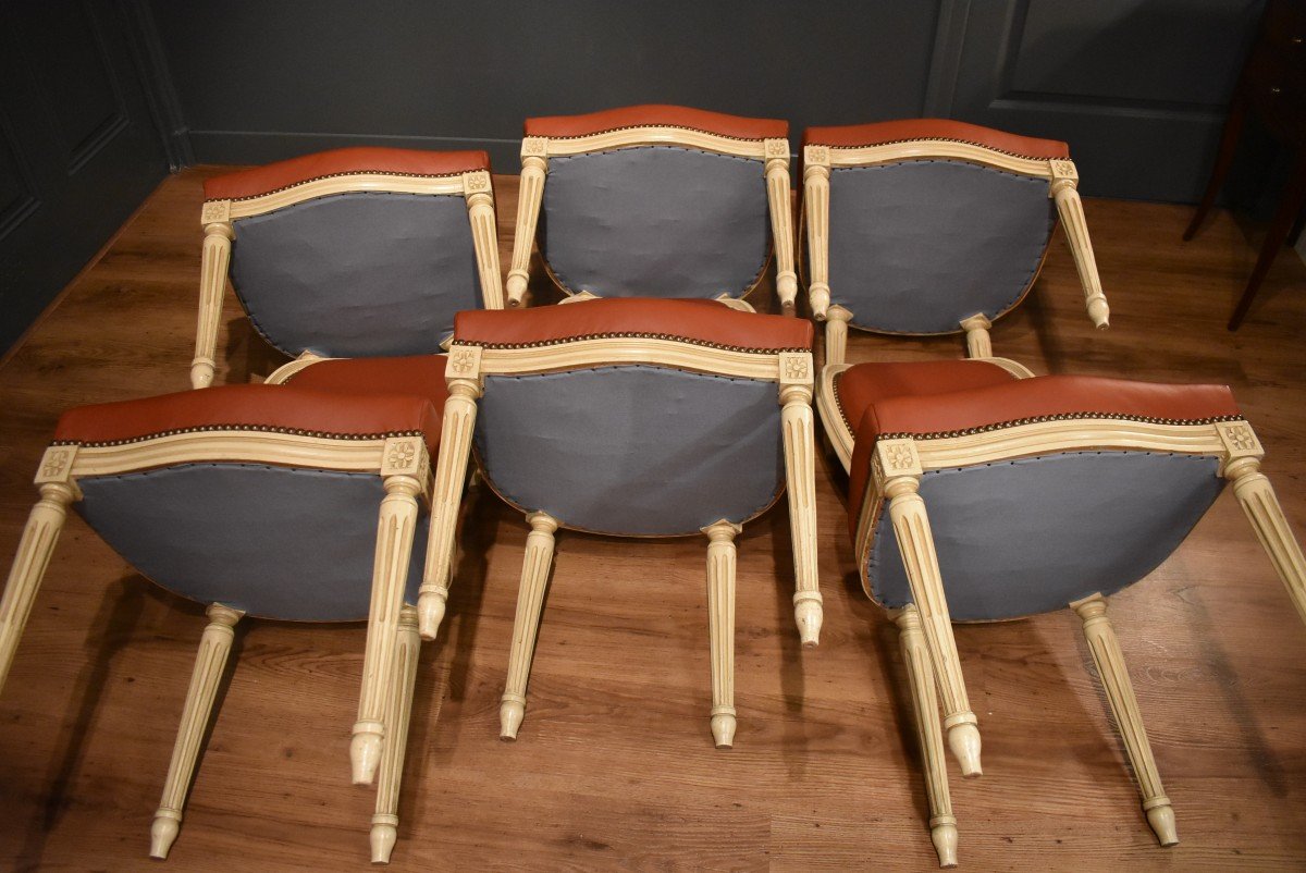 Suite Of Six Louis XVI Style Chairs-photo-2