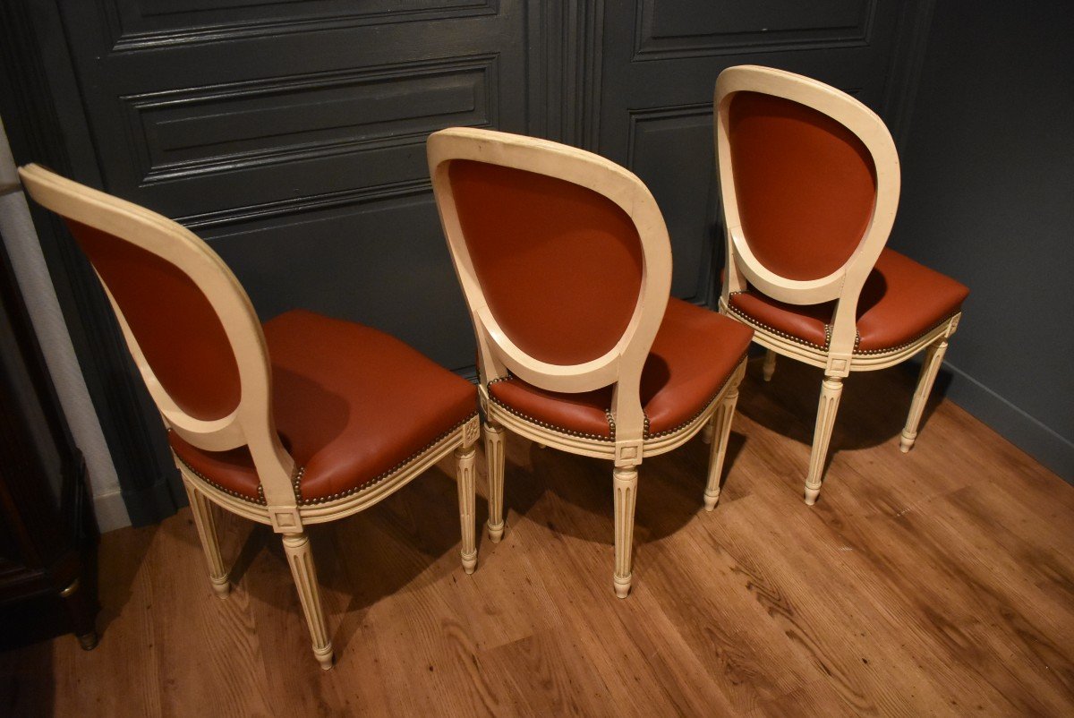 Suite Of Six Louis XVI Style Chairs-photo-4
