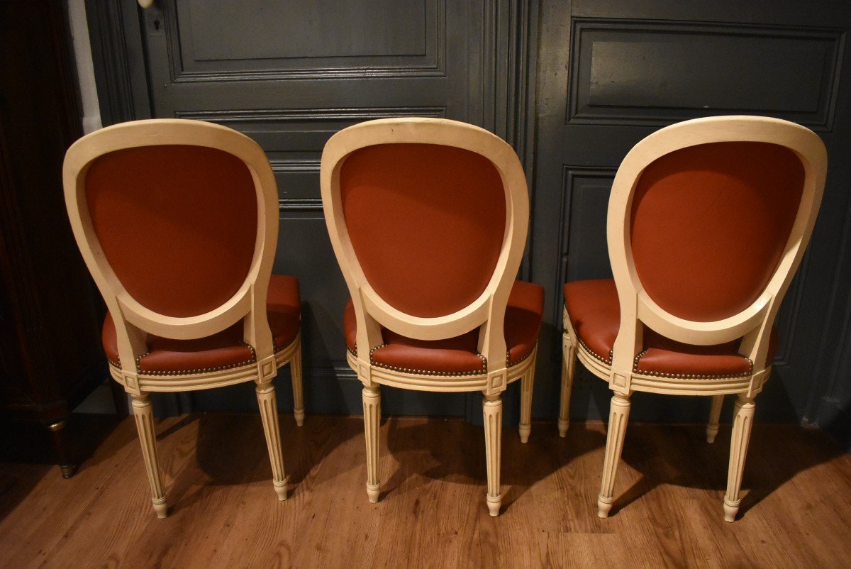 Suite Of Six Louis XVI Style Chairs-photo-6