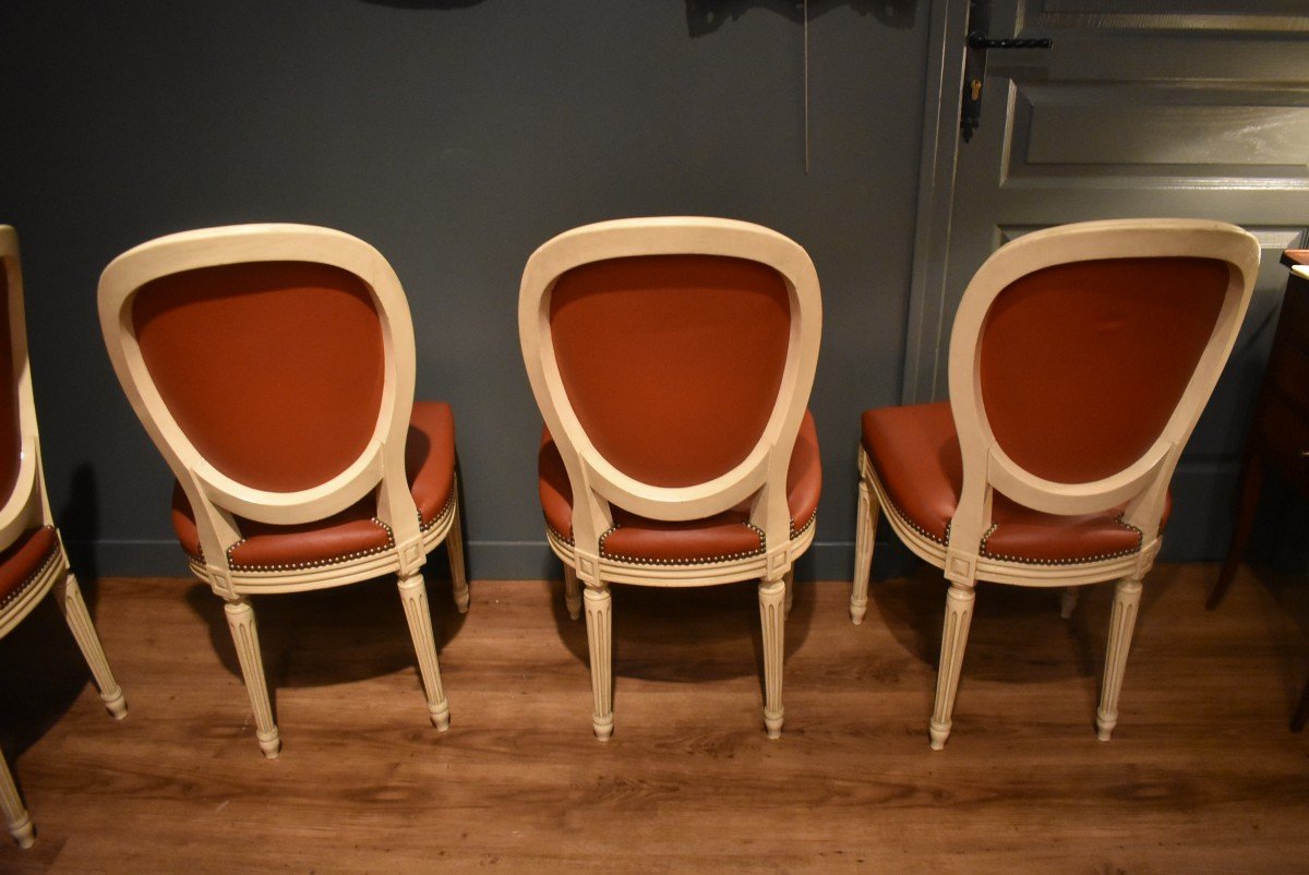 Suite Of Six Louis XVI Style Chairs-photo-8