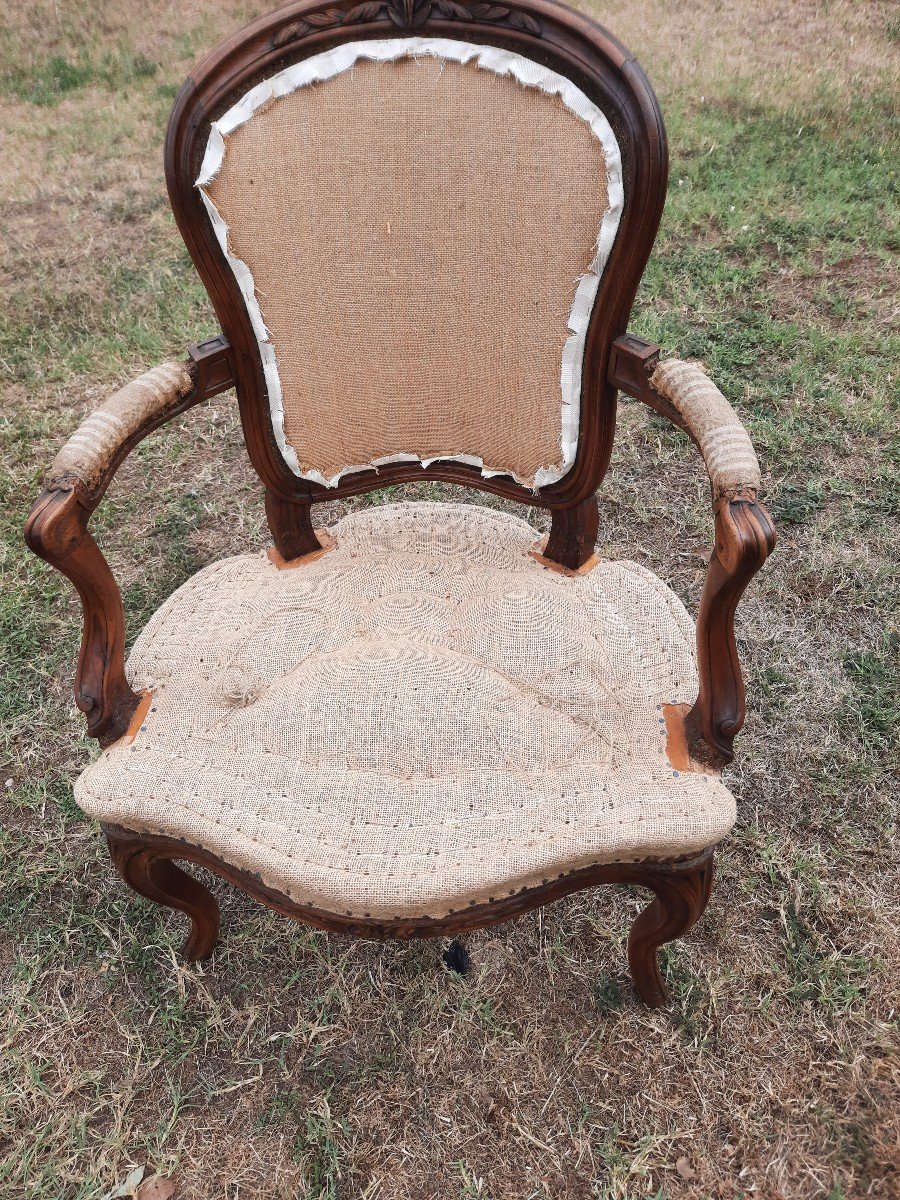 Fauteuil Cabriolet Louis XV Estampillé Geny-photo-8