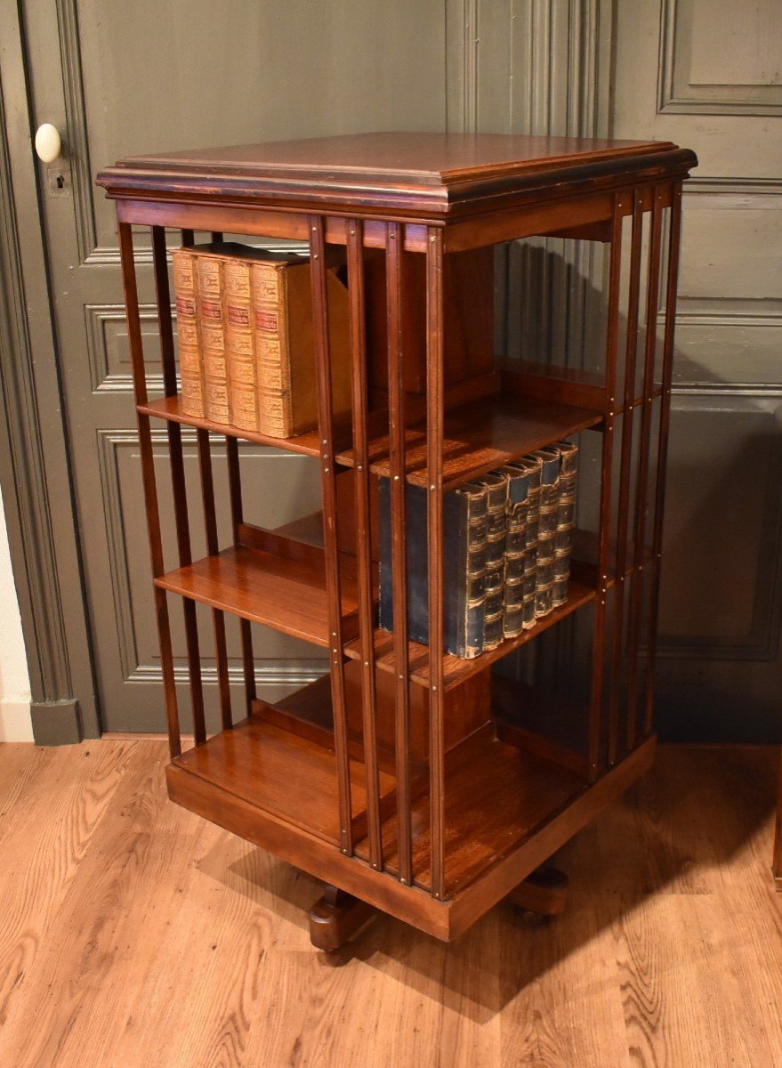 Mahogany Rotating Bookcase 1-photo-2