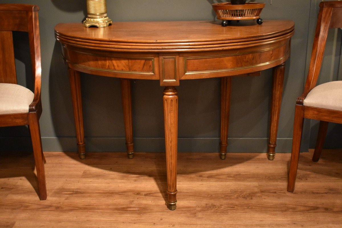 Louis XVI Style Half-moon Table-photo-2