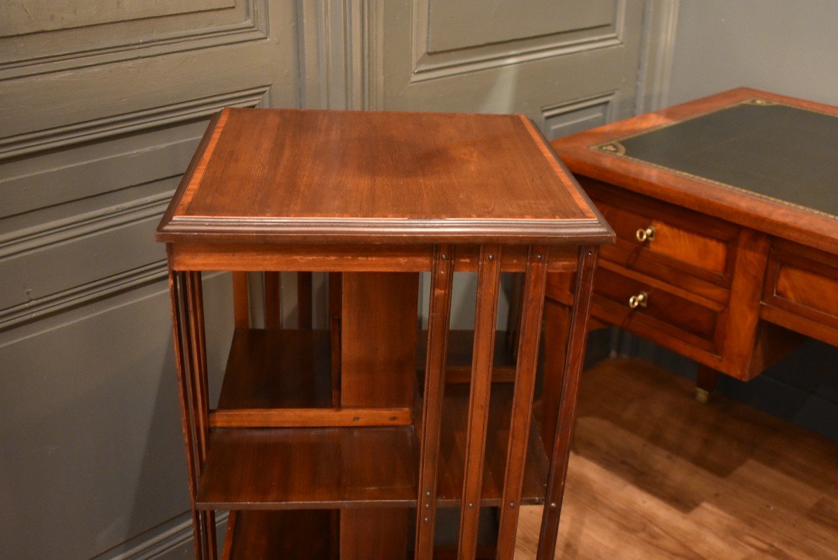 Mahogany Rotating Bookcase-photo-4