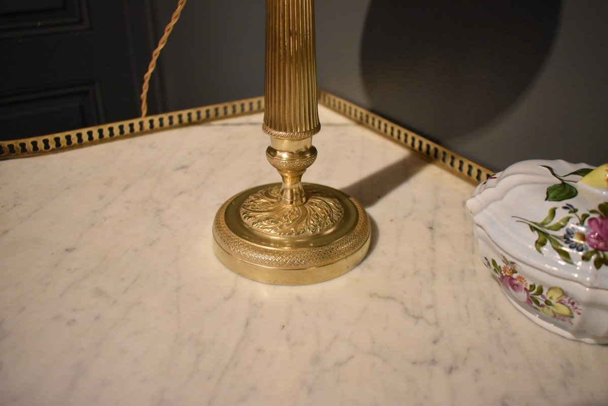 Paire De Lampes En Bronze Et Laiton-photo-2