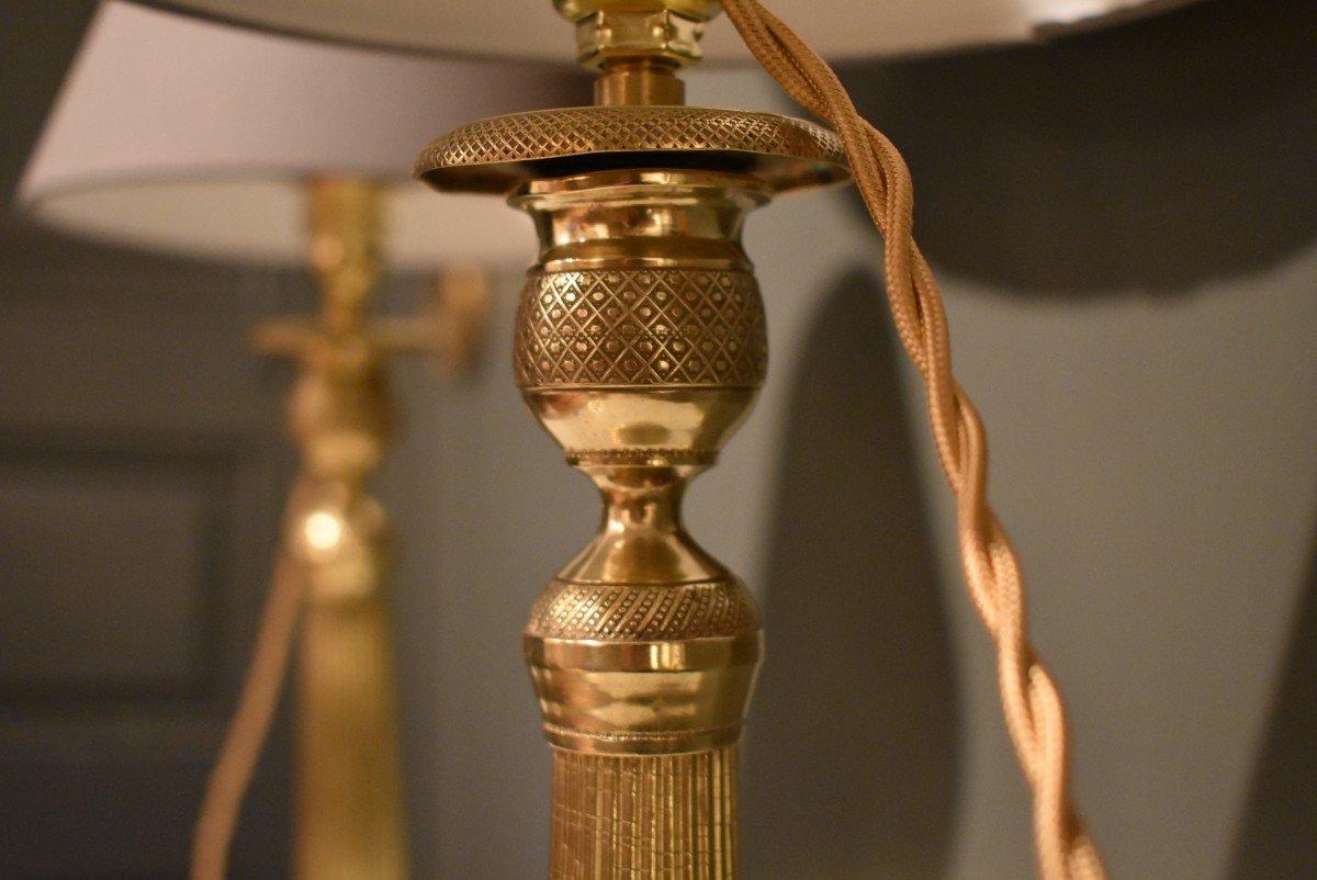 Pair Of Bronze And Brass Lamps-photo-4