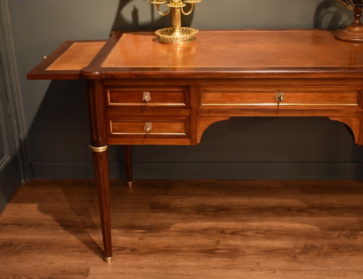Louis XVI Style Flat Desk In Mahogany-photo-2