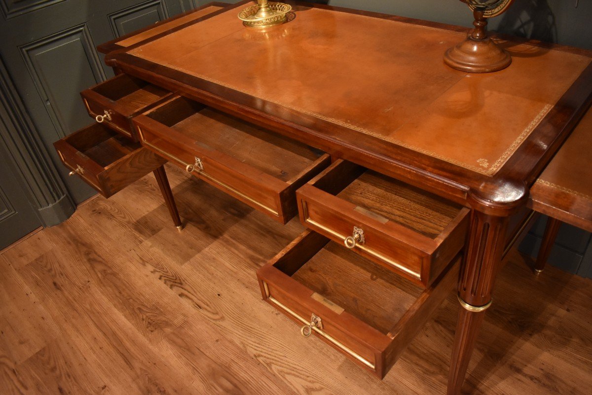 Louis XVI Style Flat Desk In Mahogany-photo-4