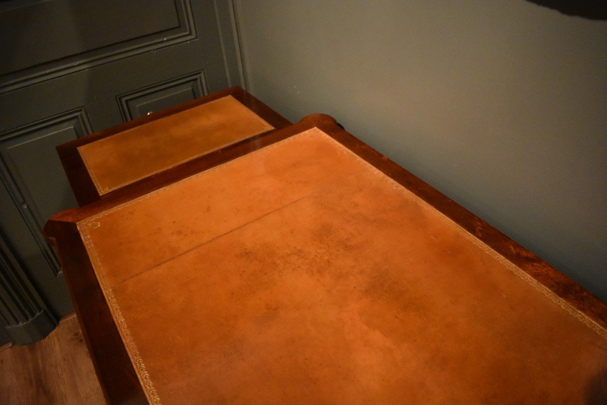 Louis XVI Style Flat Desk In Mahogany-photo-5