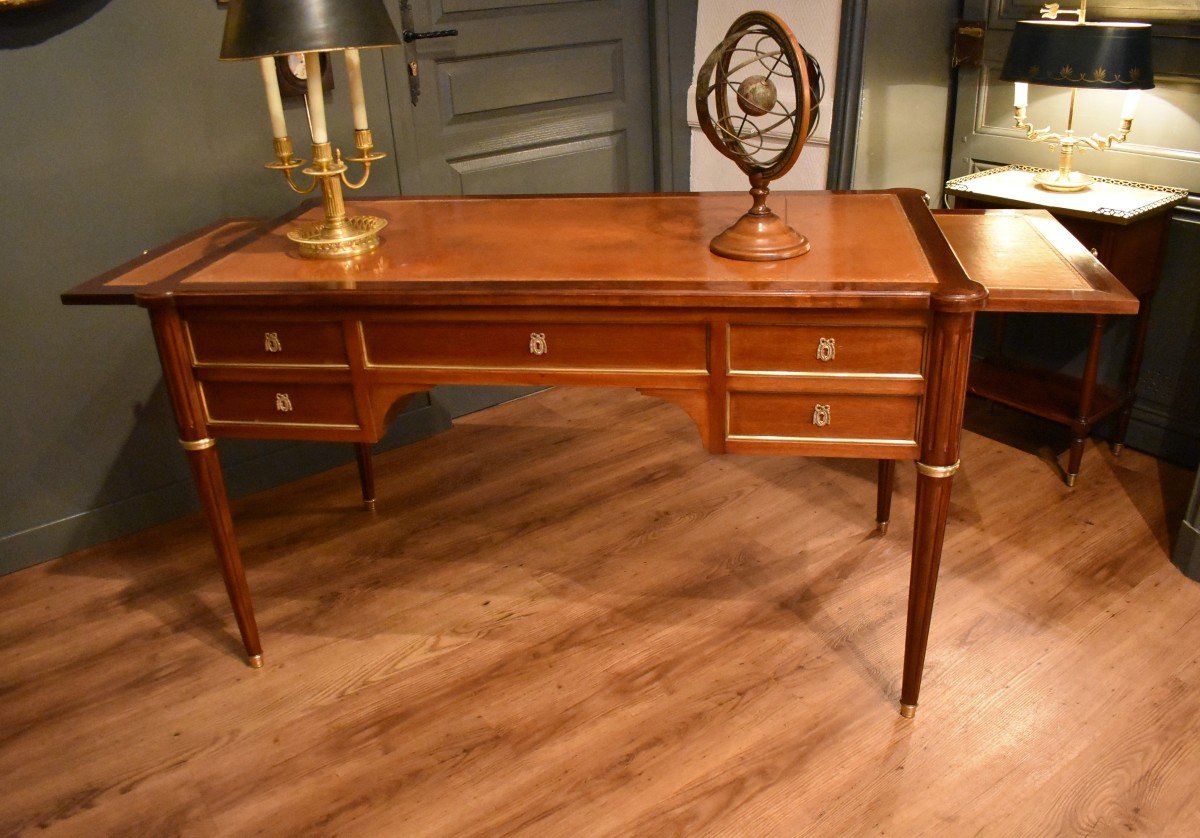 Louis XVI Style Flat Desk In Mahogany-photo-8
