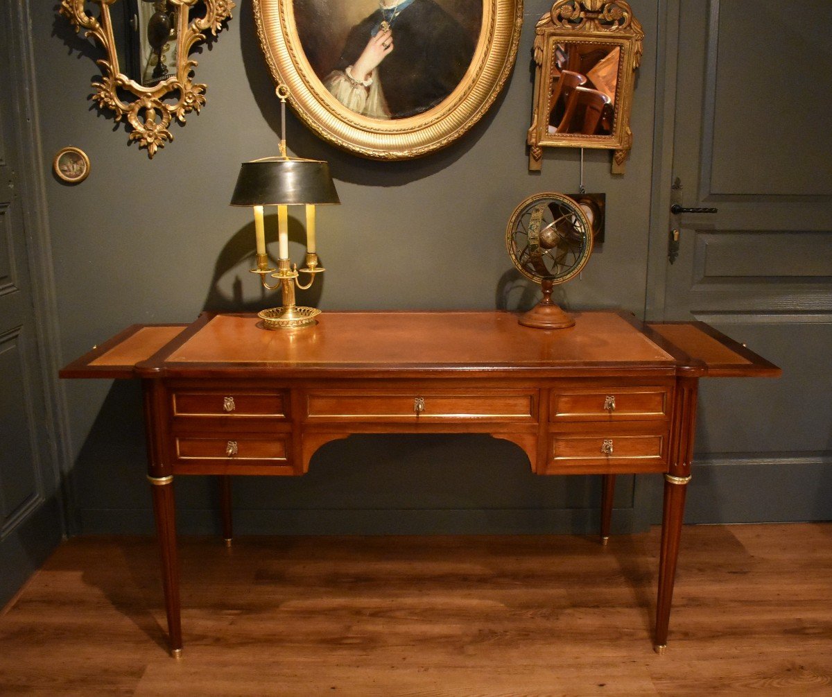 Louis XVI Style Flat Desk In Mahogany