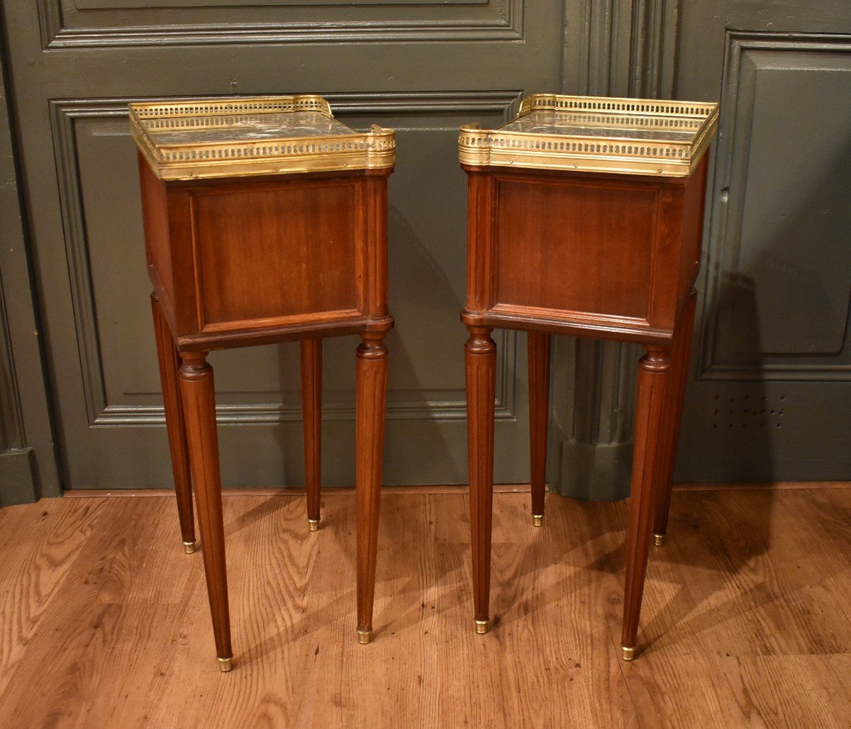 Pair Of Louis XVI Style Bedside Tables-photo-5