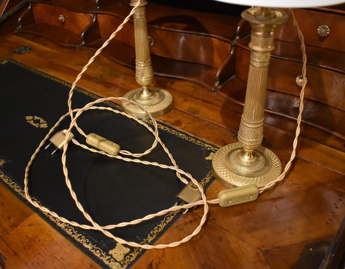 Pair Of Bronze And Gilt Bronze Lamps-photo-8