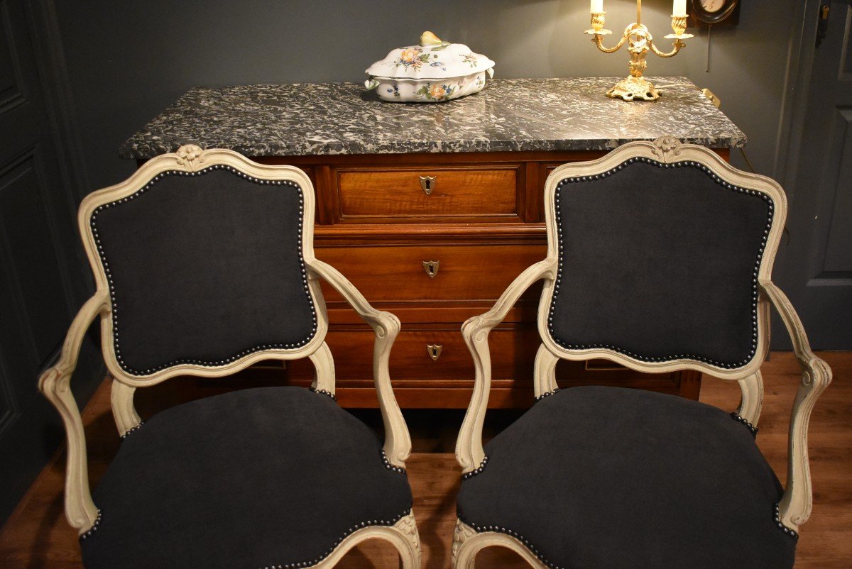 Pair Of Louis XV Style Armchairs-photo-2