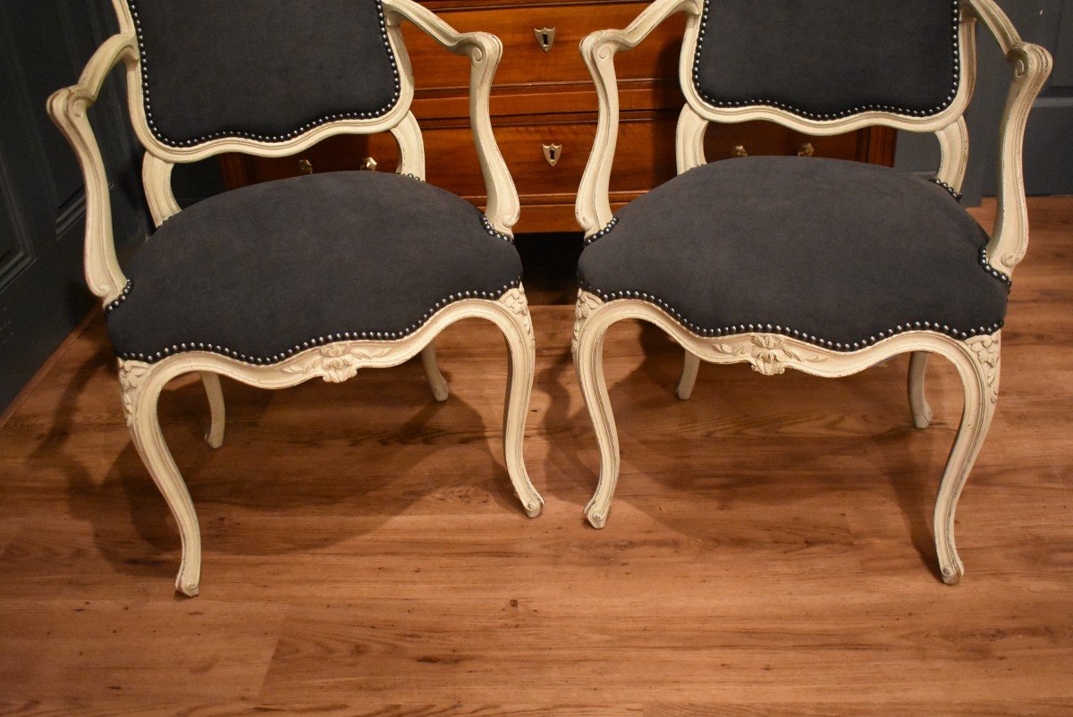Pair Of Louis XV Style Armchairs-photo-3