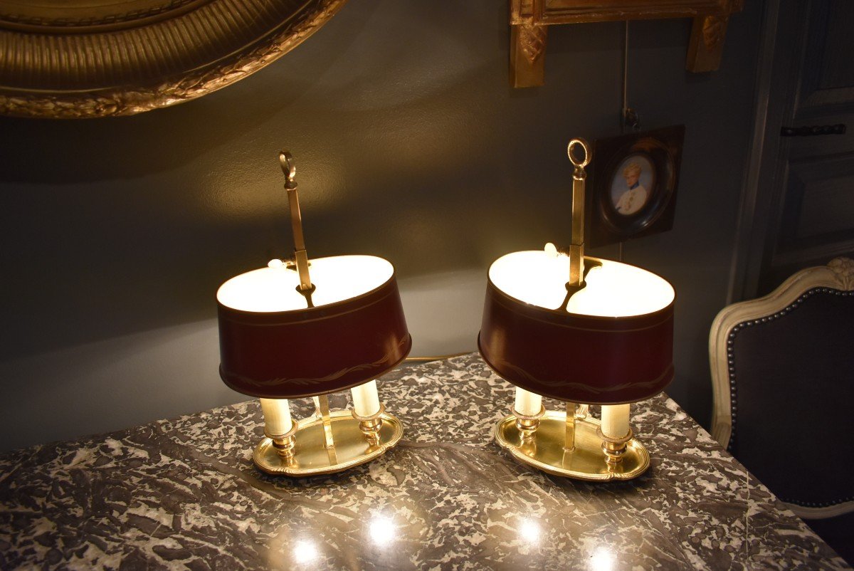 Pair Of Small  Bouillotte Lamps-photo-2