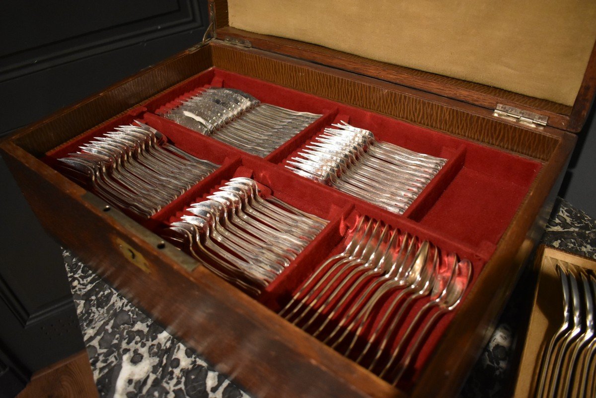Silver Plated Cutlery Set By The Goldsmith Ravinet d'Enfert-photo-2