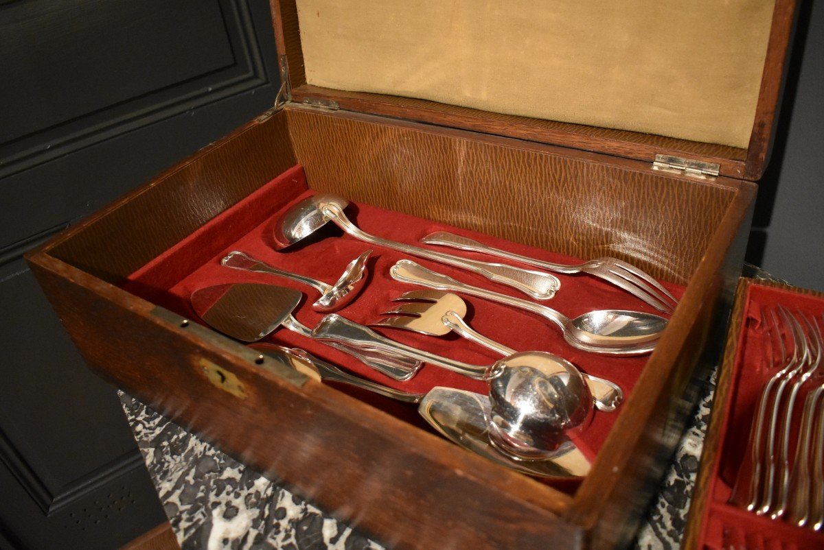 Silver Plated Cutlery Set By The Goldsmith Ravinet d'Enfert-photo-3