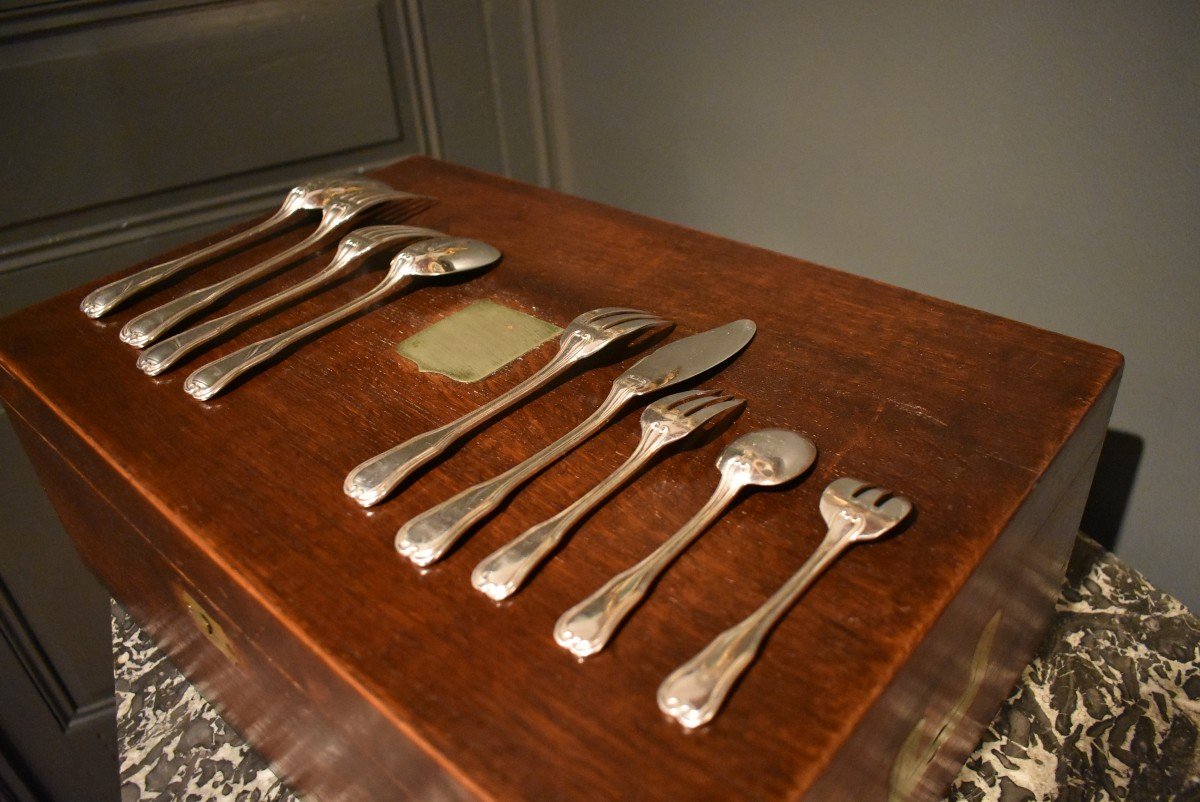 Silver Plated Cutlery Set By The Goldsmith Ravinet d'Enfert-photo-4
