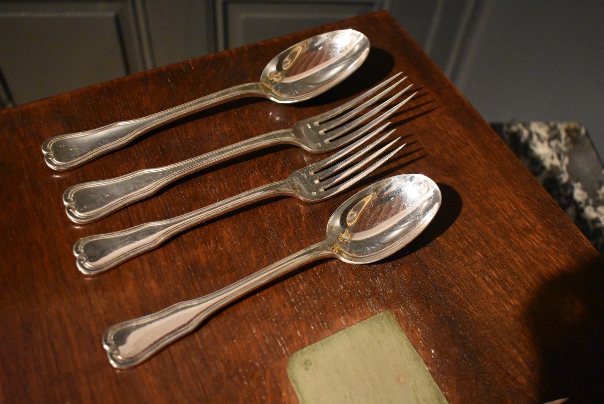 Silver Plated Cutlery Set By The Goldsmith Ravinet d'Enfert-photo-2
