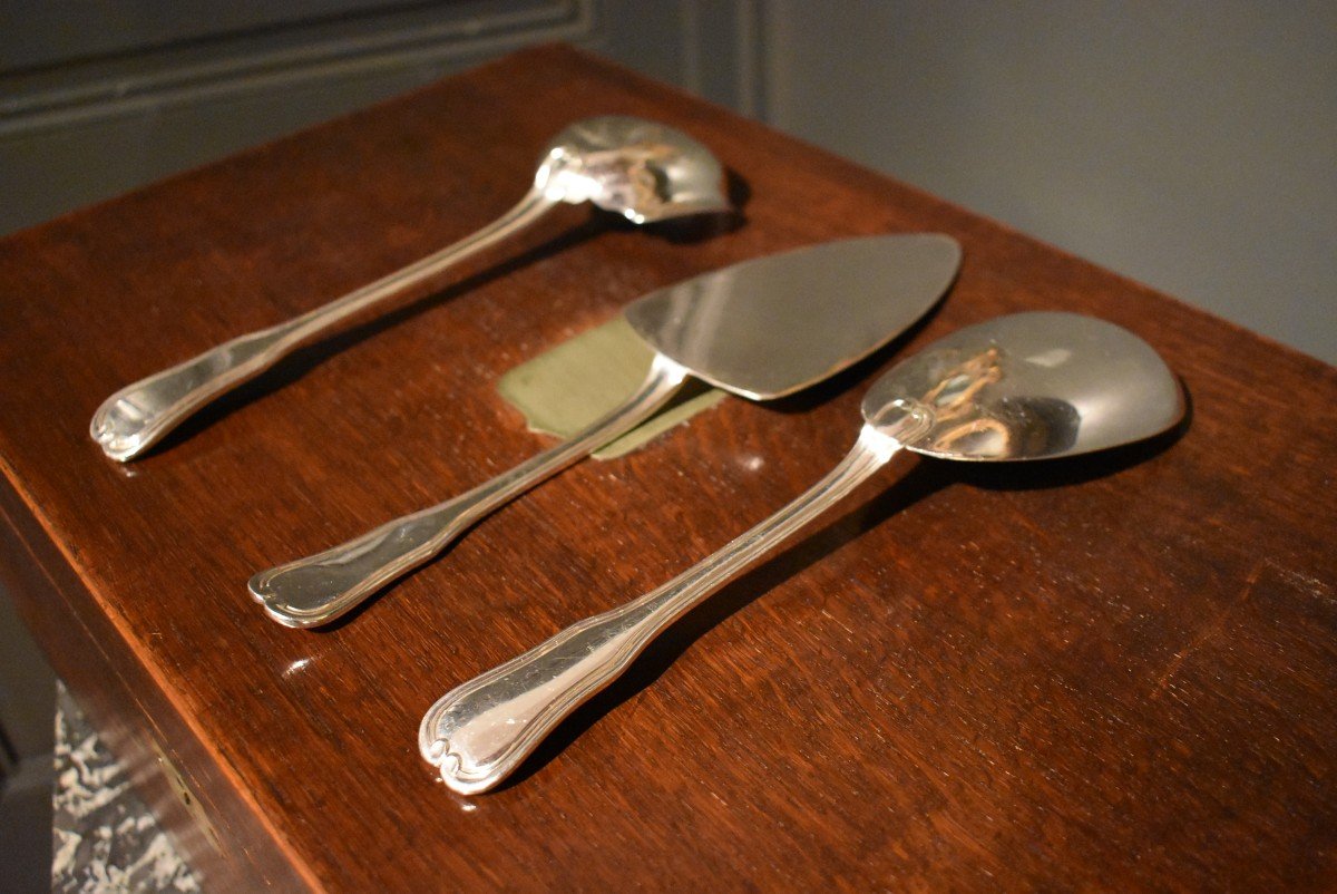 Silver Plated Cutlery Set By The Goldsmith Ravinet d'Enfert-photo-4