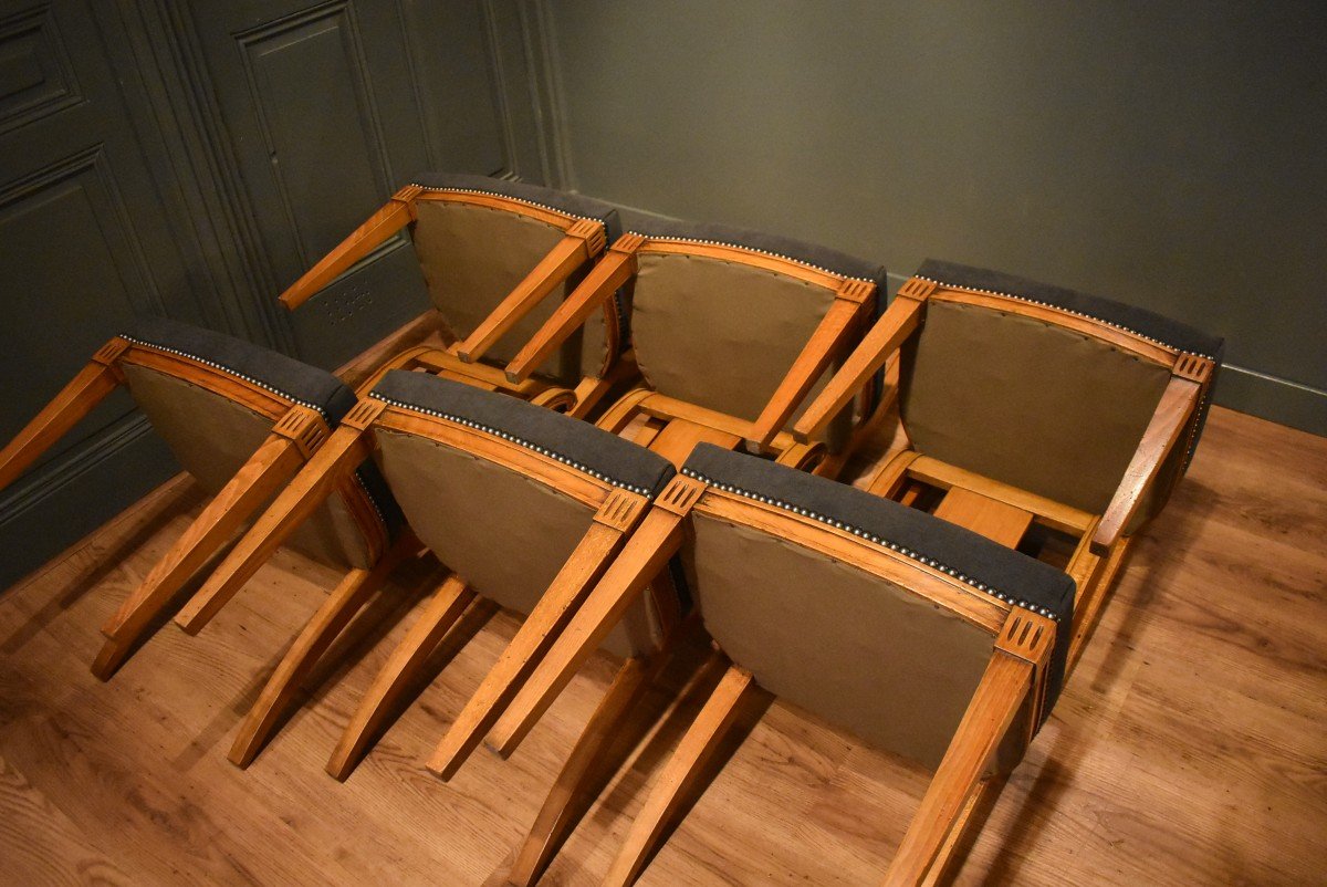 Set Of Six Directoire Style Chairs-photo-8