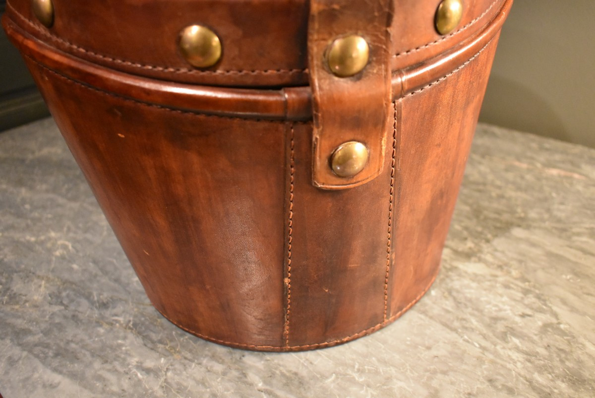 Leather Wastebasket -photo-3