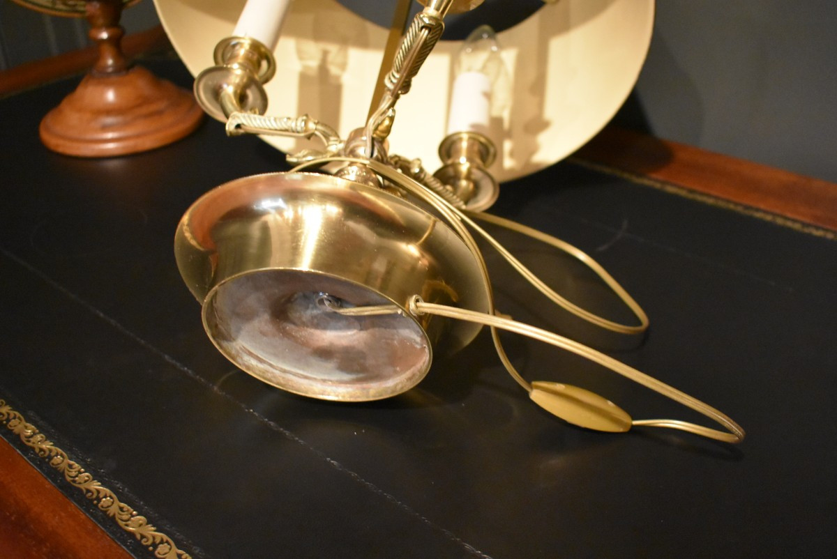 Three-light Bronze Bouillotte Lamp-photo-7
