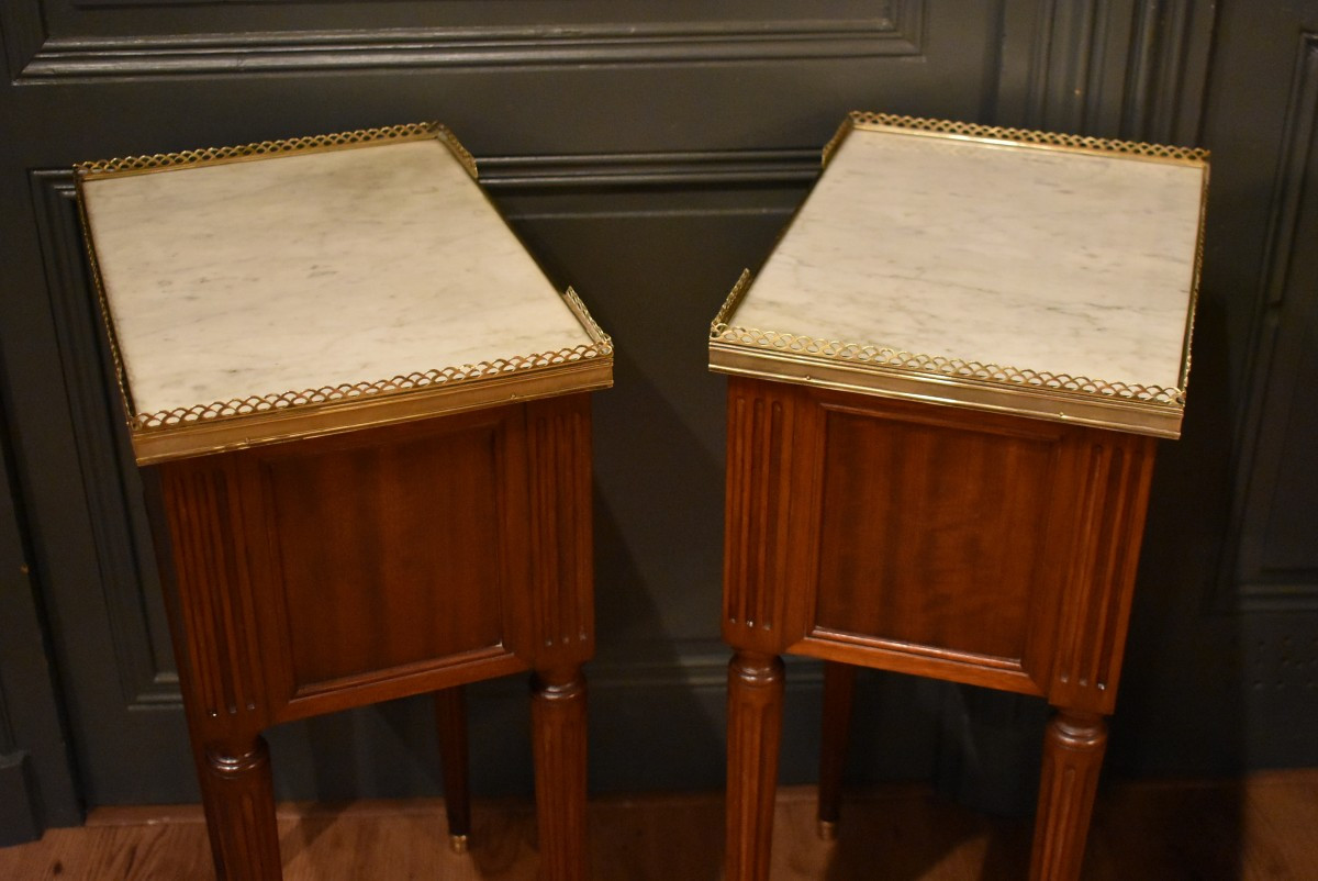 Paire De Chevets De Style Louis XVI-photo-5