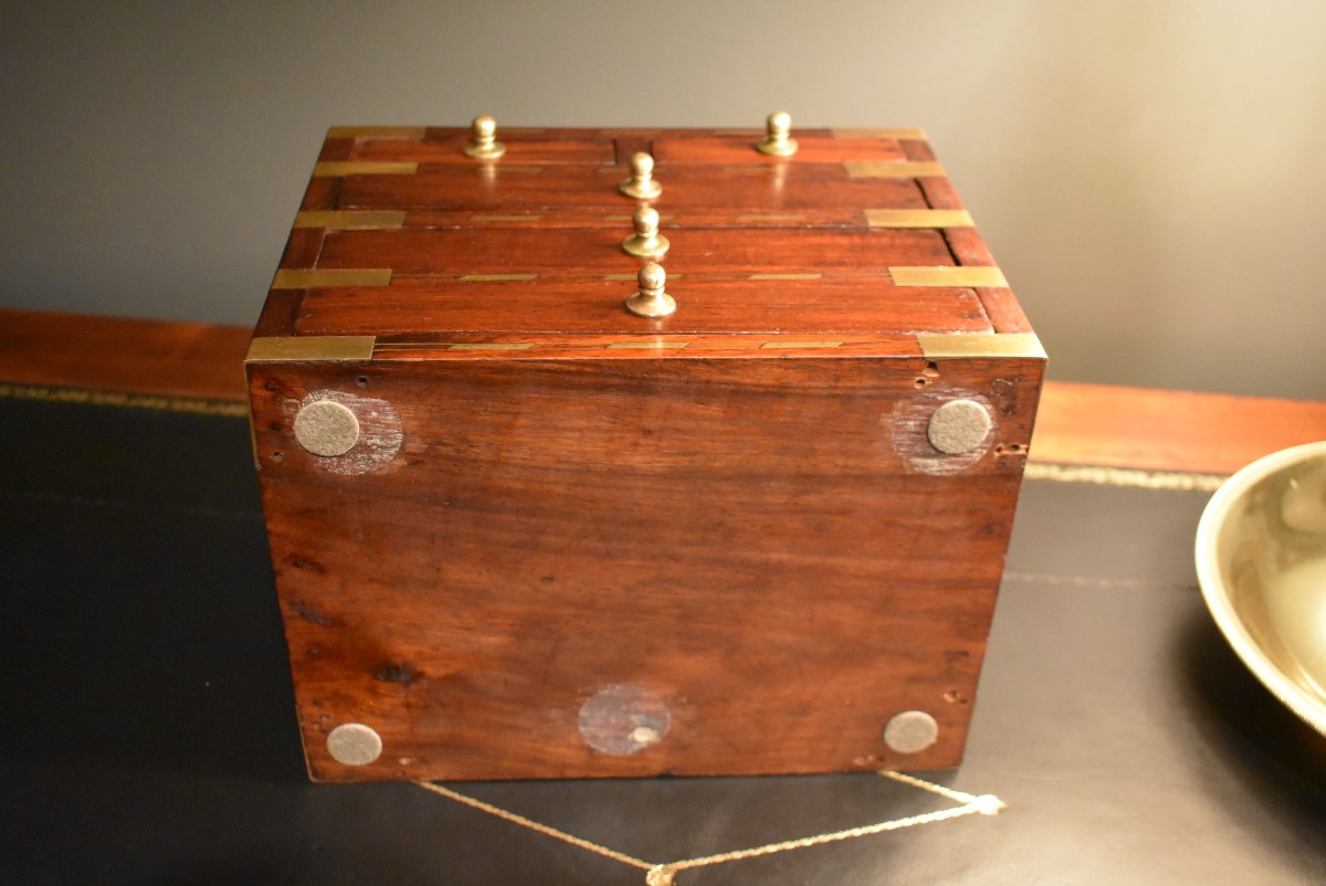 Wooden Box With Brass Inlays-photo-5