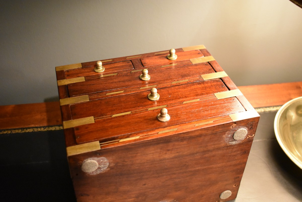 Wooden Box With Brass Inlays-photo-6