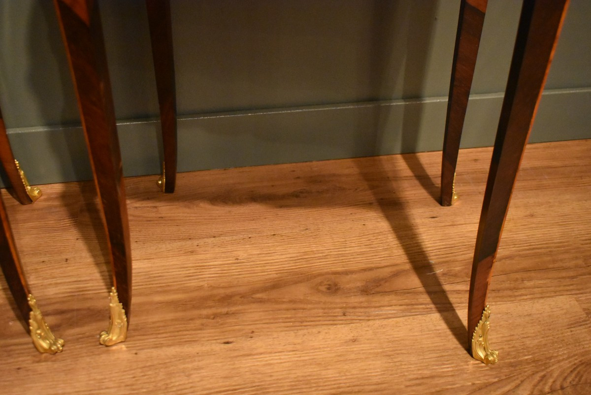 Pair Of Louis XV Style Marquetry Bedside Tables-photo-2