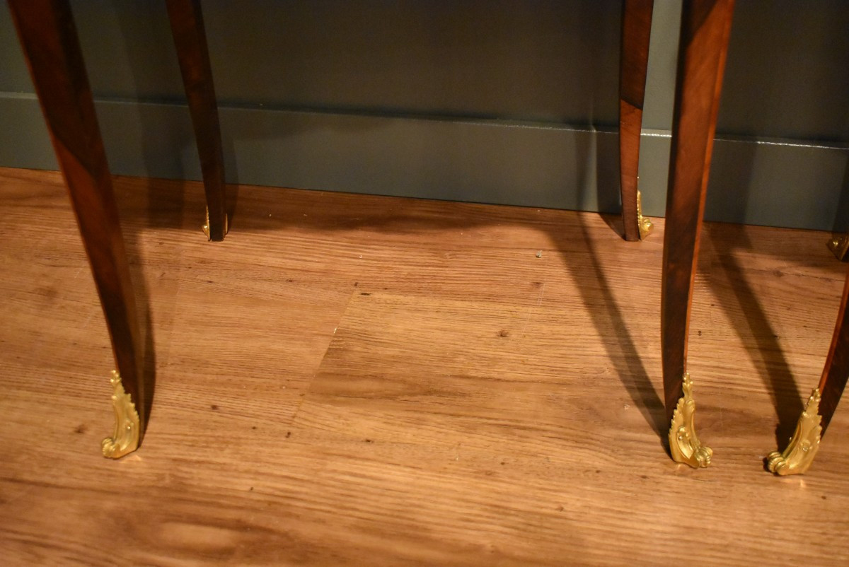Pair Of Louis XV Style Marquetry Bedside Tables-photo-3