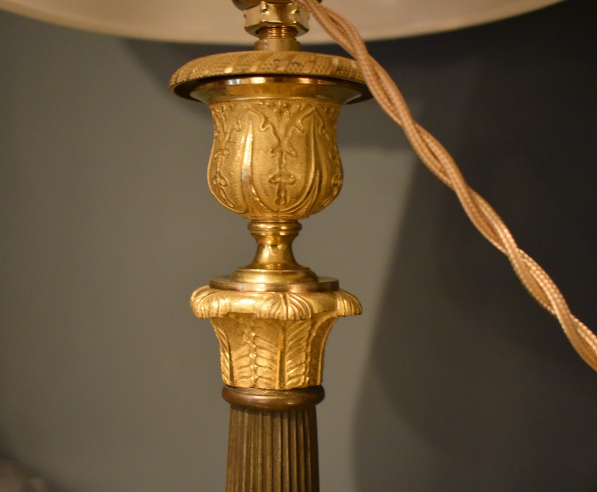 Pair Of Gilt Bronze Lamps-photo-3