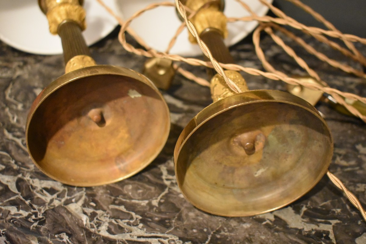 Pair Of Gilt Bronze Lamps-photo-7
